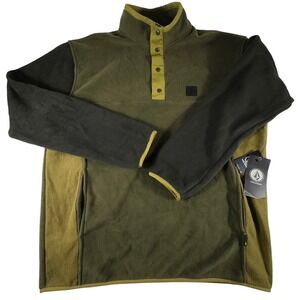 Volcom Error 92 Mock Neck Sweatshirt Mens L Large Green Olive Nwt New MSRP‎ 90$